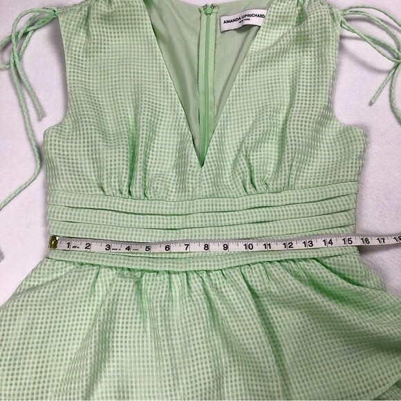 Revolve Amanda Uprichard Westerly Gingham Checked Dress Hypermint Green Large - Picture 12 of 12